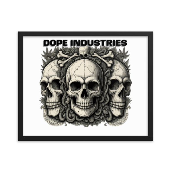 DOPE Skulls Framed matte paper poster